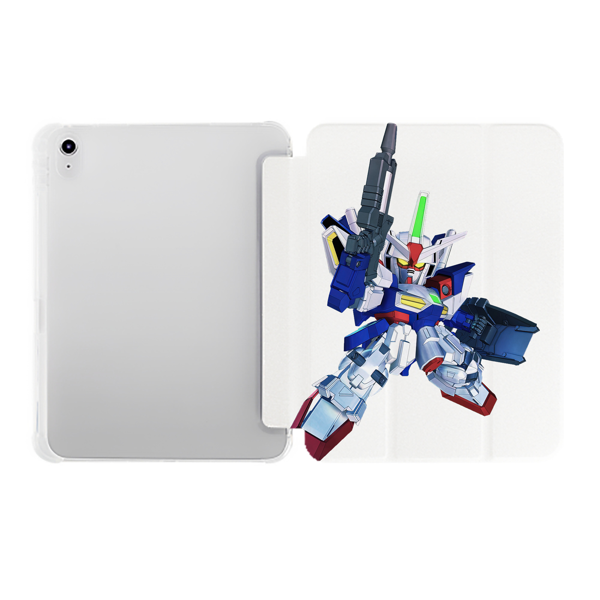 （画像用） 機動戦士ガンダム Mobile Suit Gundam IPad ケース ペン収納付き 三つ折りスタンド PUレザー×シリコン 対応機種9.5/10.5/10.9インチ